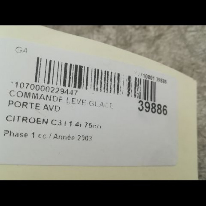 Commande lève-glace porte avant droite occasion CITROEN C3 I Phase 1 04-2002->10-2005 1.4i 75ch 3