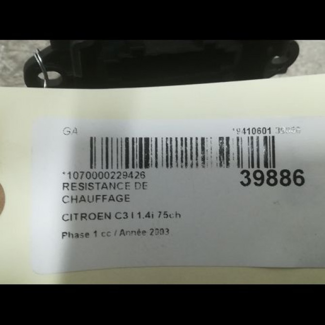 Resistance de chauffage occasion CITROEN C3 I Phase 1 04-2002->10-2005 1.4i 75ch 3