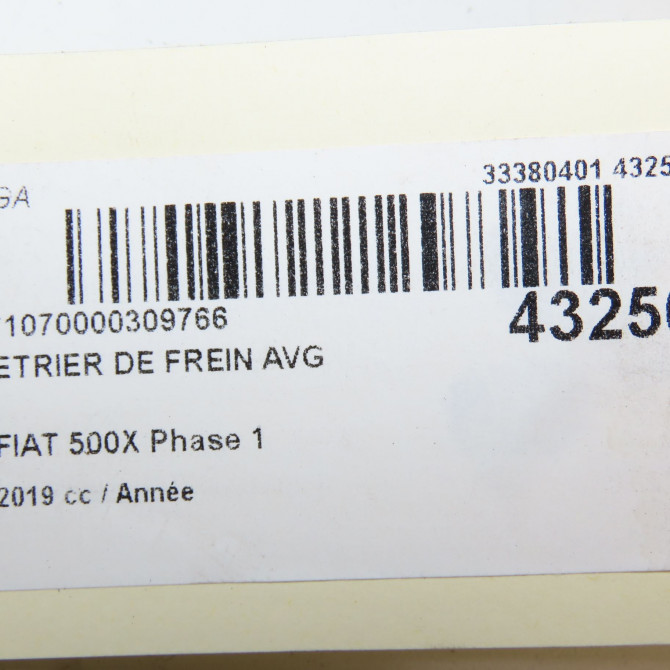 Etrier de frein avant gauche occasion FIAT 500X Phase 1 11-2014->... 77368576 6