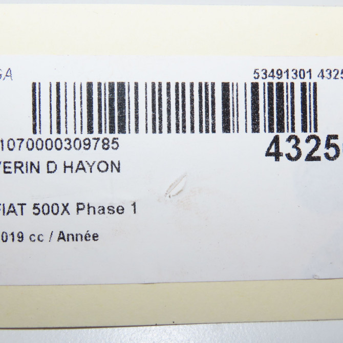 Verin droit hayon occasion FIAT 500X Phase 1 11-2014->... 52031518 6