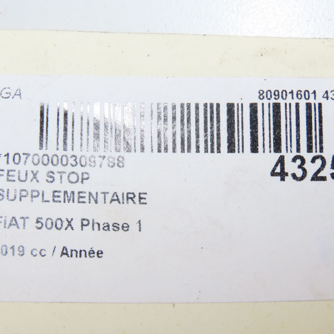 Feux stop supplementaire occasion FIAT 500X Phase 1 11-2014->... 51960756 5
