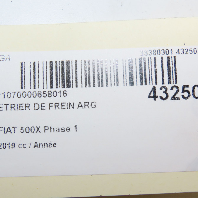 Etrier de frein arrière gauche occasion FIAT 500X Phase 1 11-2014->... 77367135 8
