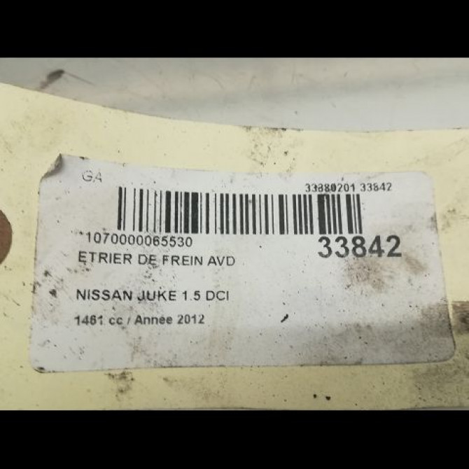 Etrier de frein avant droit occasion NISSAN JUKE Phase 1 09-2010->... 1.5 DCI 110ch 41001EN00B 4