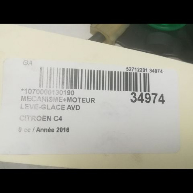 Mecanisme + moteur lève-glace avant droit occasion CITROEN C4 PICASSO II Phase 1 04-2013->... 2.0 BlueHDi 150ch 9826076280 4