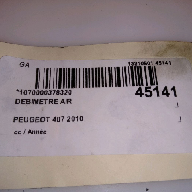 Debimetre air occasion PEUGEOT 407 1920RL 5
