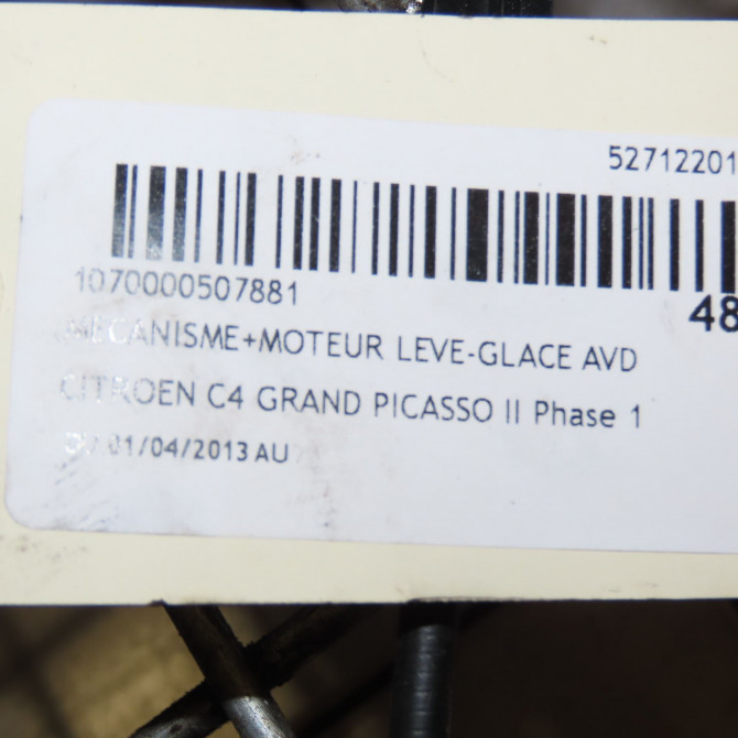 Mecanisme + moteur lève-glace avant droit occasion CITROEN C4 GRAND PICASSO II Phase 1 04-2013->... 1.6 e-HDi 115ch 9826076280 3