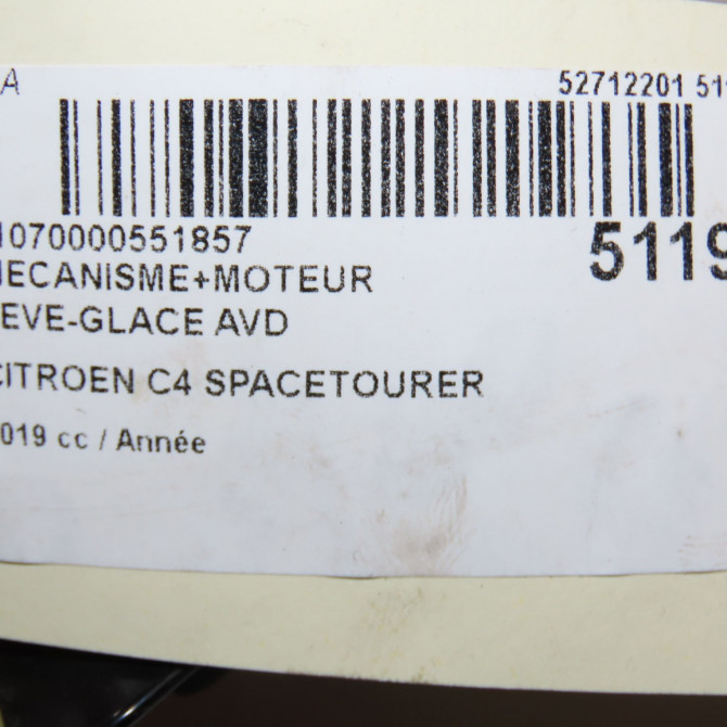 Mecanisme + moteur lève-glace avant droit occasion CITROEN 9826076280 6