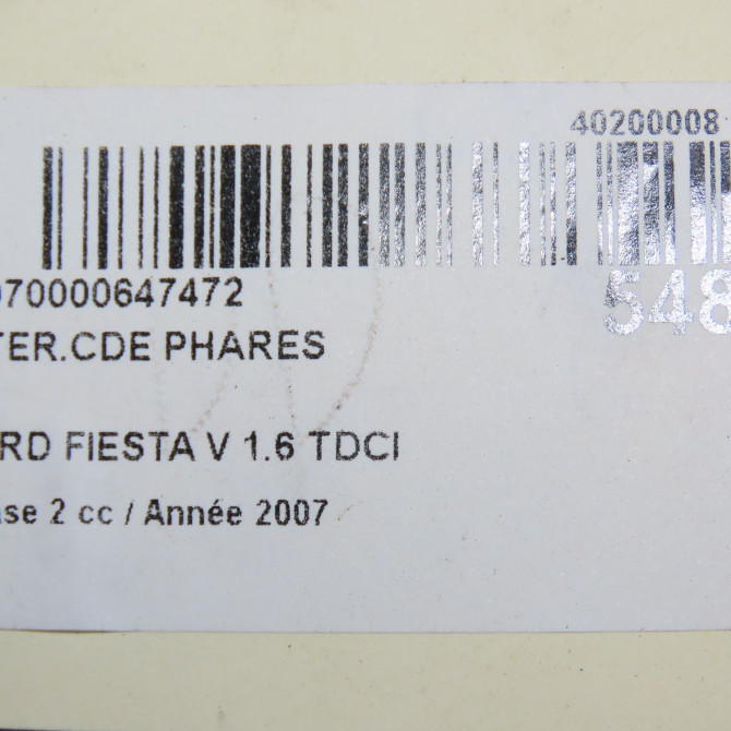Interrupteur commande de phares occasion FORD FIESTA V Phase 2 10-2005->10-2008 1.6 TDCI 1356218 5
