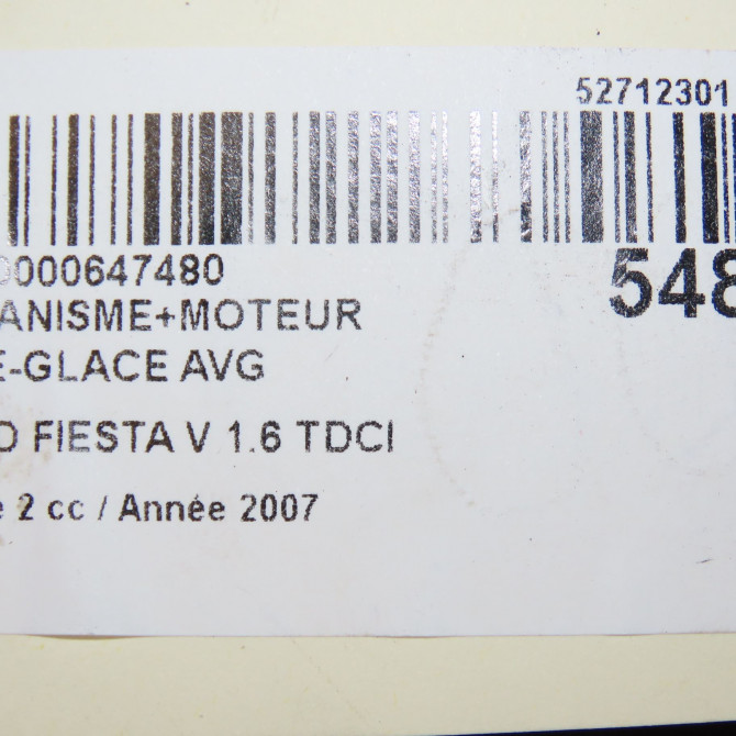 Mecanisme+moteur leve-glace avg occasion FORD FIESTA V Phase 2 10-2005->10-2008 1.6 TDCI 1567723 8