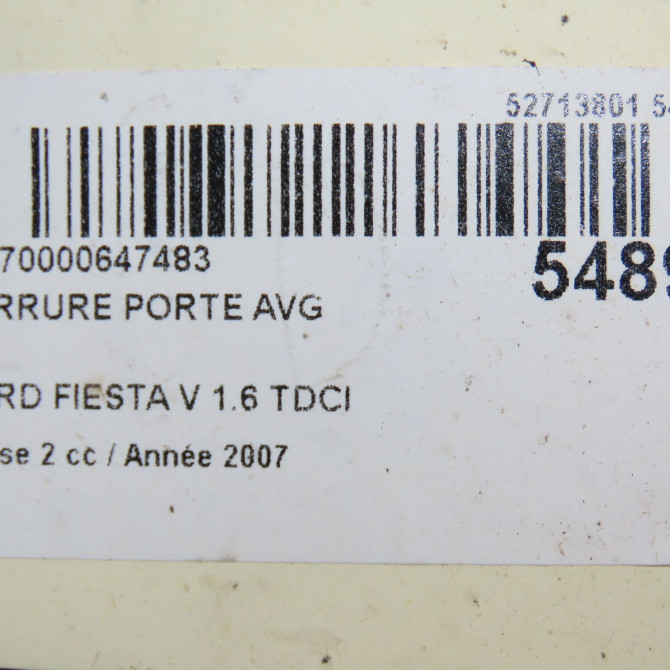Serrure porte avg occasion FORD FIESTA V Phase 2 10-2005->10-2008 1.6 TDCI 1372467 8