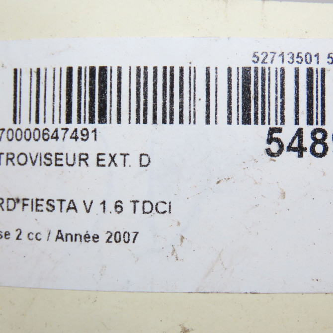 Retroviseur exterieur manuel droit occasion FORD FIESTA V Phase 2 10-2005->10-2008 1.6 TDCI 1452852 6