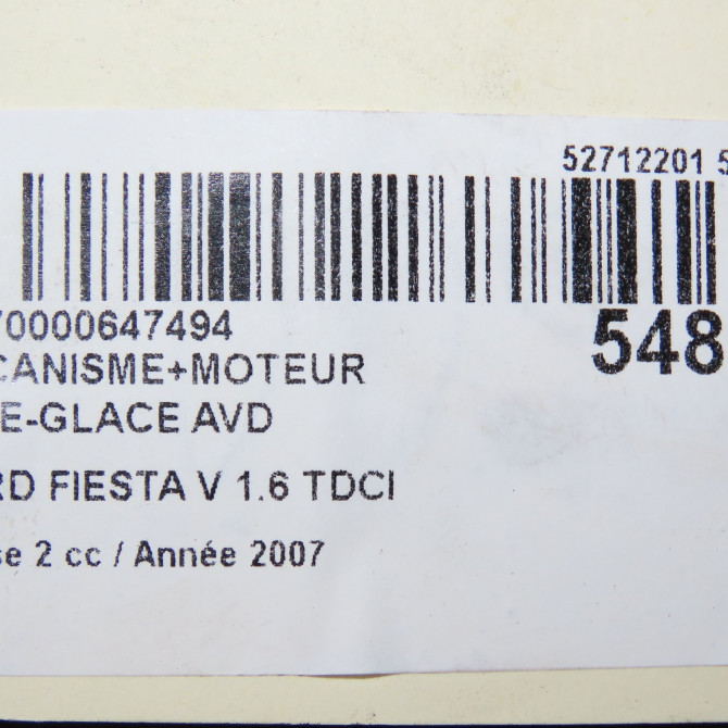 Mecanisme + moteur lève-glace avant droit occasion FORD FIESTA V Phase 2 10-2005->10-2008 1.6 TDCI 1567722 8