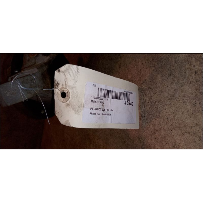 Moyeu avg occasion PEUGEOT 206 Phase 1 09-1998->03-2009 1.6i 16v 330785 3