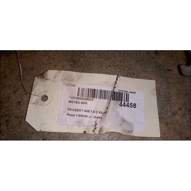 Moyeu avg occasion PEUGEOT 405 Phase 1 04-1995->04-1999 1.9 D 92ch 330785 4