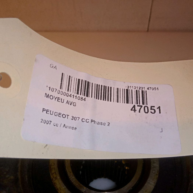 Moyeu avg occasion PEUGEOT 307 CC Phase 2 06-2005->06-2008 330785 4