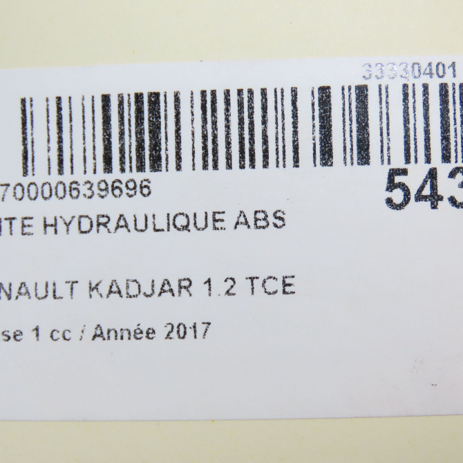 Unité hydraulique ABS occasion RENAULT KADJAR Phase 1 06-2015->... 1.2 TCE 130ch 476609543R 6