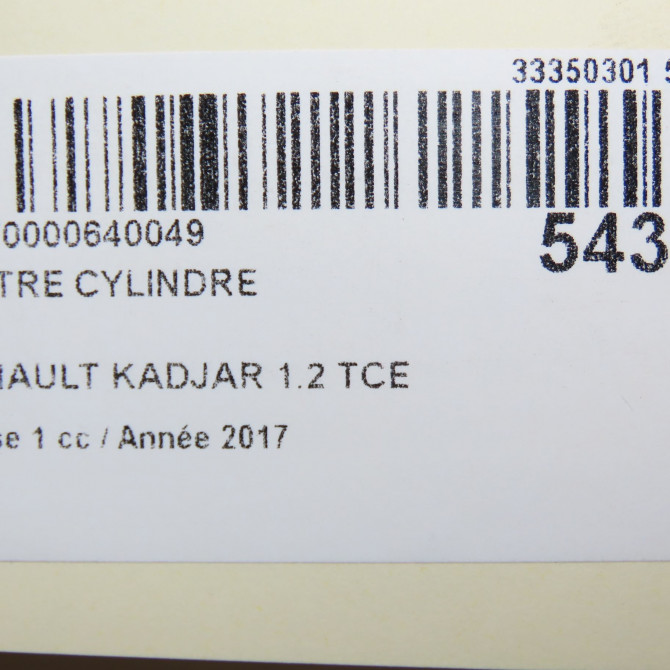 Maitre cylindre occasion RENAULT KADJAR Phase 1 06-2015->... 1.2 TCE 130ch 460116191R 7