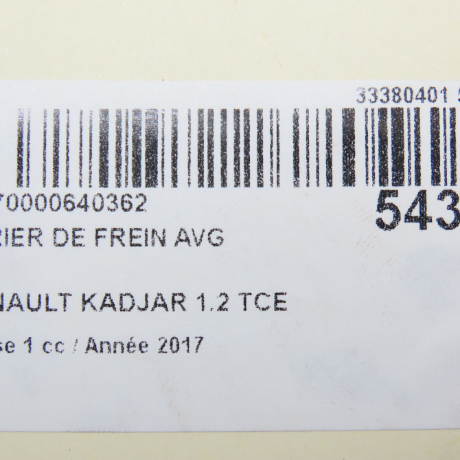 Etrier de frein avant gauche occasion RENAULT KADJAR Phase 1 06-2015->... 1.2 TCE 130ch 410114EA0A 6