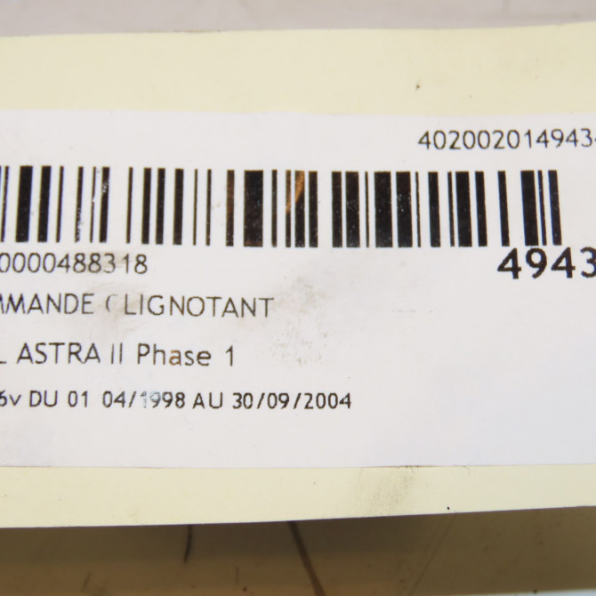 Commande clignotant occasion OPEL ASTRA II Phase 1 04-1998->09-2004 1.8i 16v 9181041 4