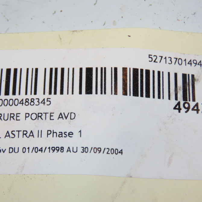 Serrure porte avd occasion OPEL ASTRA II Phase 1 04-1998->09-2004 1.8i 16v 24414117 3