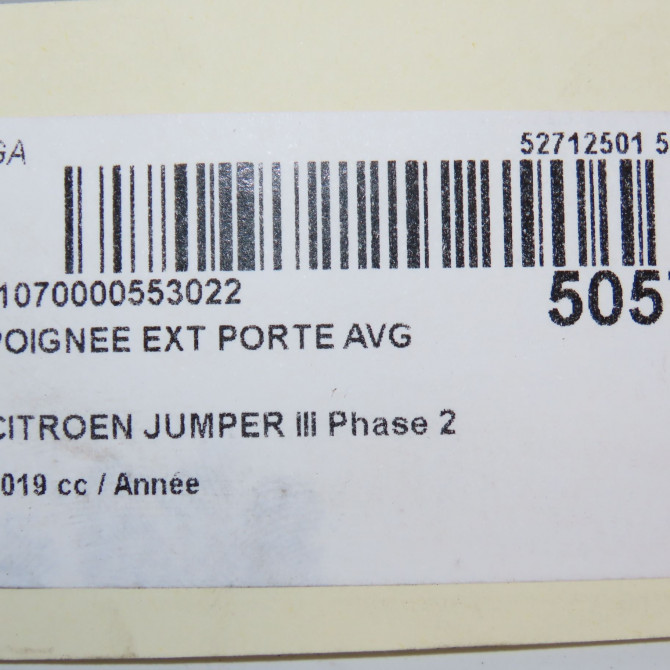 Poignee ext porte avg occasion CITROEN JUMPER III Phase 2 06-2014->... 1650900380 5