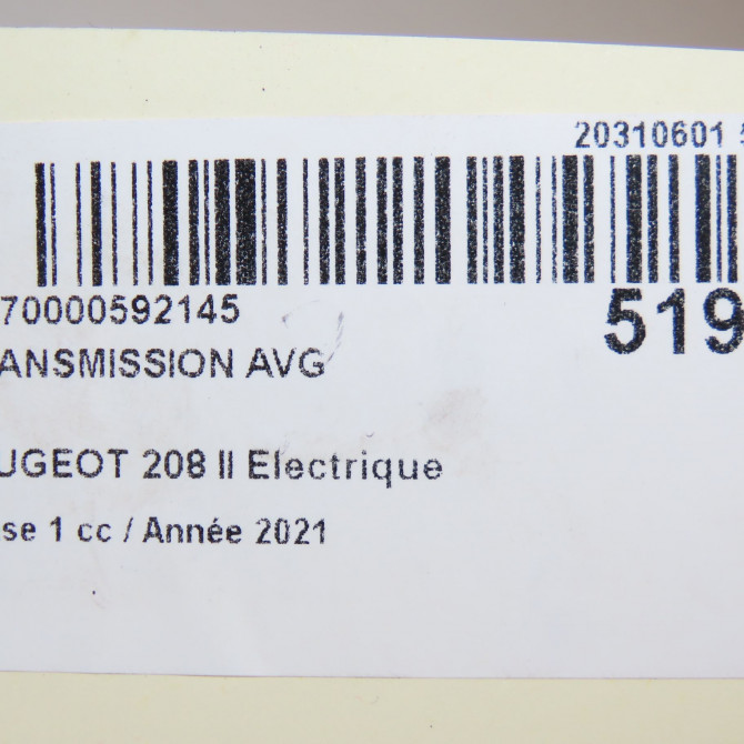 Transmission avant gauche occasion  9836232180 7