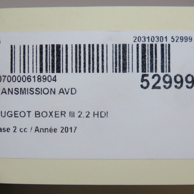 Transmission avant droite occasion PEUGEOT BOXER III Phase 1 04-1995->04-1999 2.2 HDI 130ch 1614305680 6
