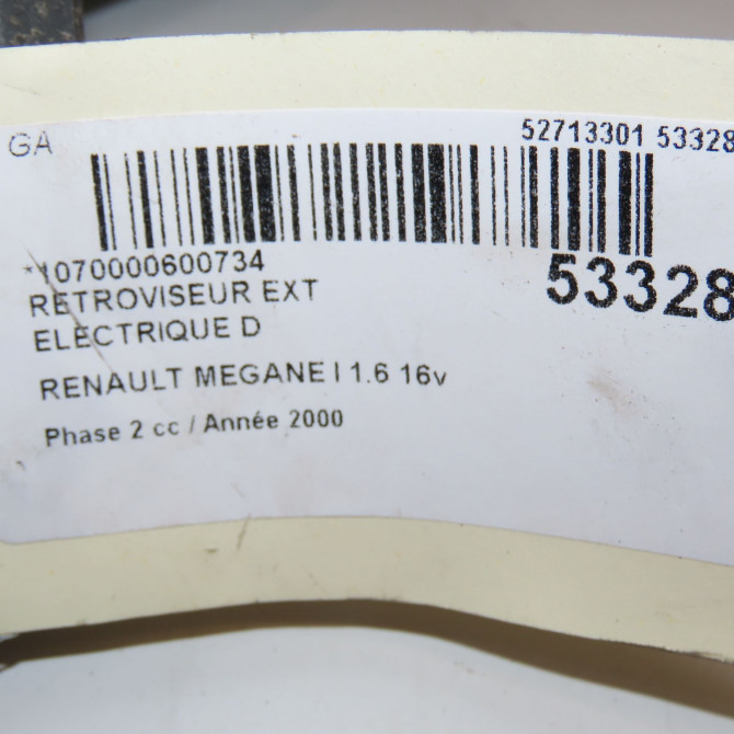 Retroviseur exterieur electrique droit occasion RENAULT MEGANE I Phase 2 03-1999->06-2003 1.6 16v 7700431470 5