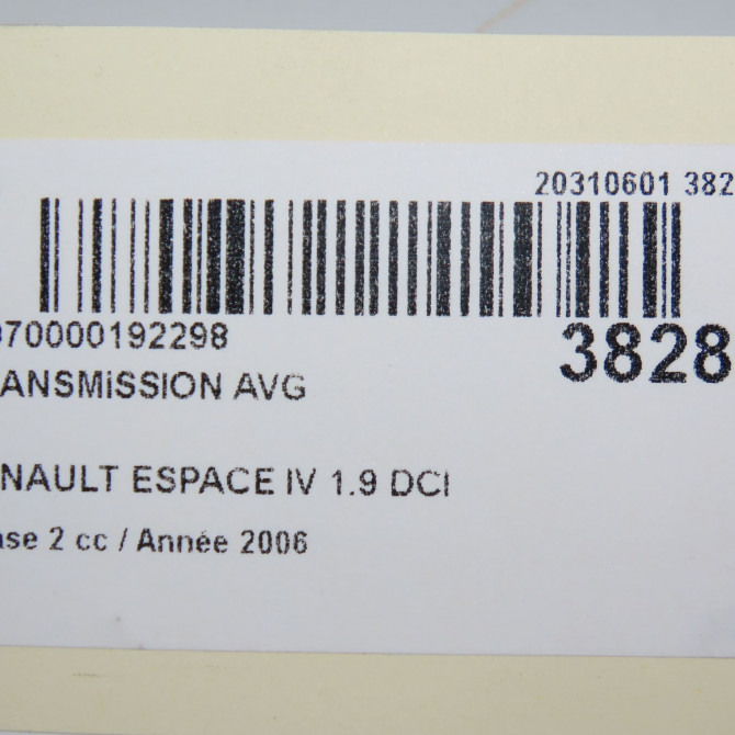 Transmission avant gauche occasion RENAULT ESPACE IV Phase 2 03-2006->07-2012 1.9 DCI 8v 120ch 8200470133 7