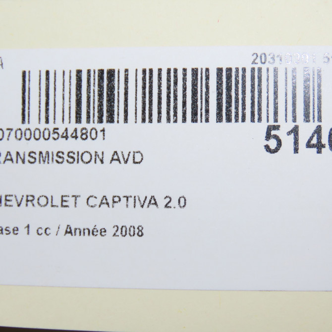 Transmission avant droite occasion CHEVROLET CAPTIVA Phase 1 04-1995->04-1999 2.0 VCDI 127ch 96624722 6