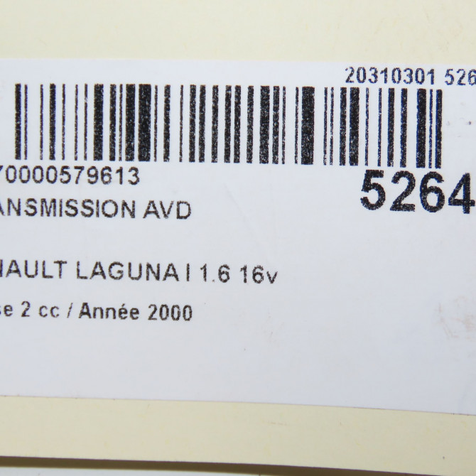 Transmission avant droite occasion RENAULT LAGUNA I Phase 2 04-1998->11-2000 1.6 16v 8200029444 6