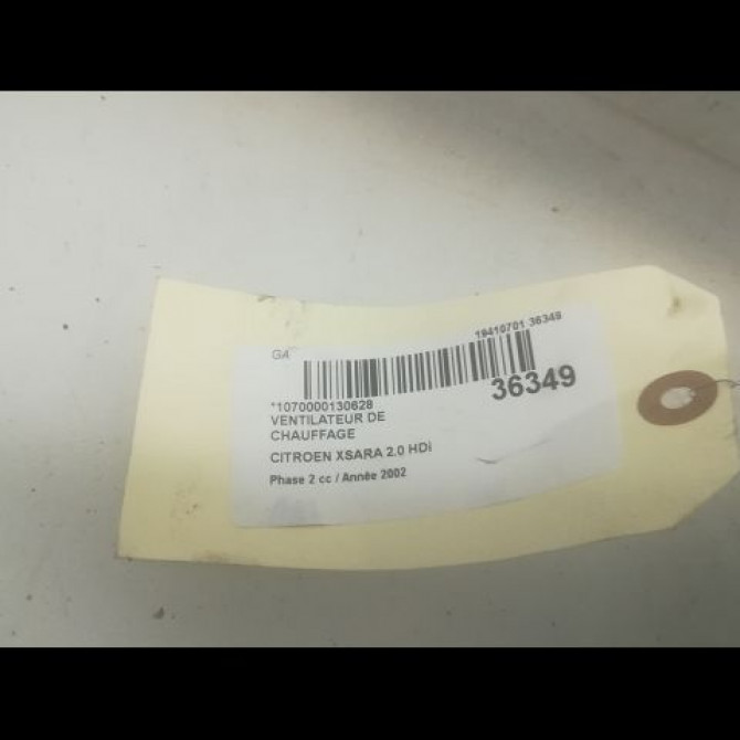 Ventilateur de chauffage occasion CITROEN XSARA Phase 2 09-2000->12-2005 2.0 HDi 90ch 6441N0 3