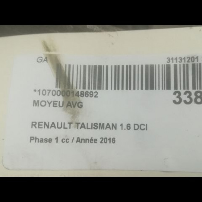 Moyeu avg occasion RENAULT TALISMAN Phase 1 09-2015->... 1.6 DCI 160ch 402024EA1A 3