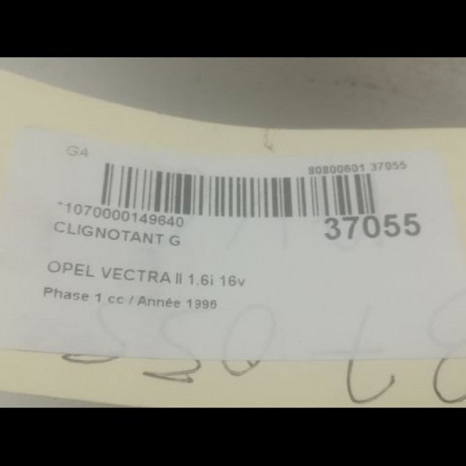 Clignotant gauche occasion OPEL VECTRA II Phase 1 11-1995->02-1999 1.6i 16v 90543320 3