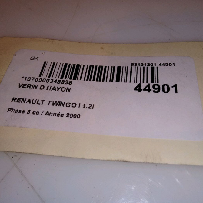 Verin droit hayon occasion RENAULT TWINGO I Phase 3 08-2000->06-2007 1.2i 3