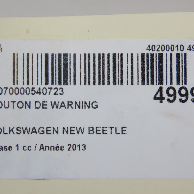 Bouton de warning occasion VOLKSWAGEN NEW BEETLE II phase 1 09-2011->... 1.6 TDI 105ch 5C5953509BICX 4