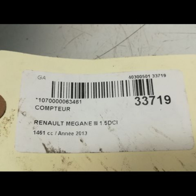 Compteur occasion RENAULT MEGANE III Phase 2 01-2012->06-2014 1.5 DCI 8v 110ch 248101992R 5