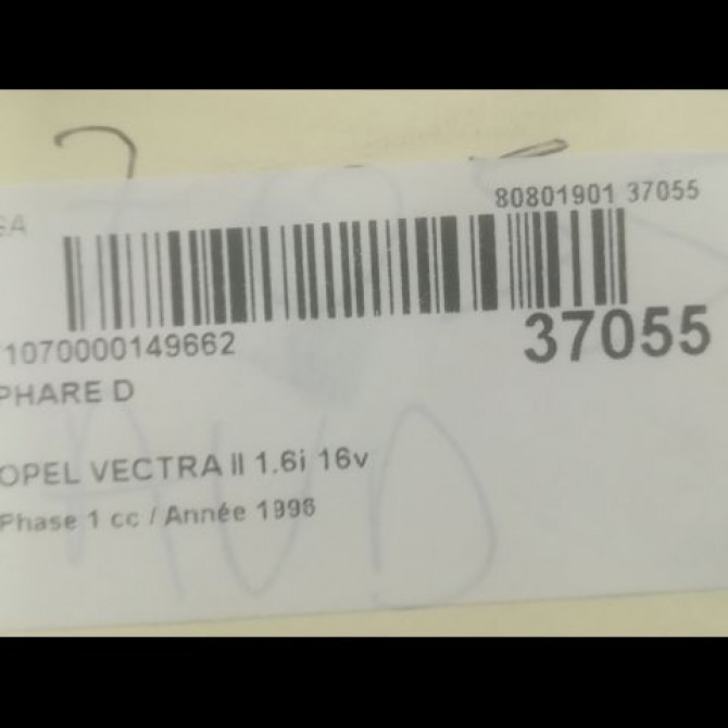 Phare droit occasion OPEL VECTRA II Phase 1 11-1995->02-1999 1.6i 16v 90512320 3