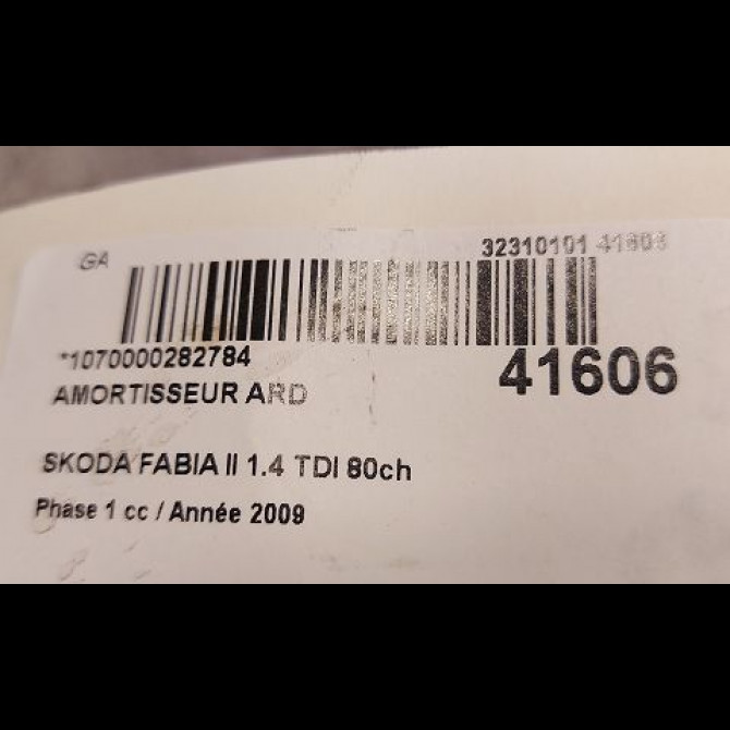 Amortisseur arrière droit occasion SKODA FABIA II Phase 1 05-2007->03-2010 1.4 TDI 80ch 6Q0513025R 2