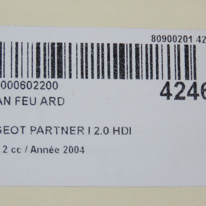 Ecran feu ard occasion PEUGEOT PARTNER I Phase 2 11-2002->05-2008 2.0 HDI 4
