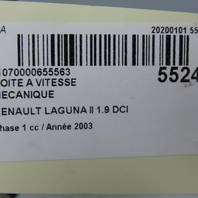 Boîte à vitesse mecanique occasion RENAULT LAGUNA II Phase 1 11-2000->03-2005 1.9 DCI 110ch 7701478251 6