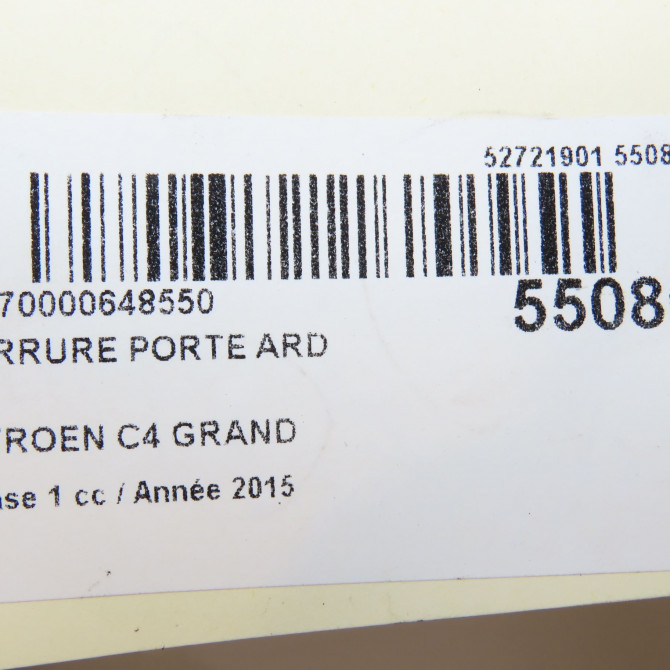Serrure porte ard occasion CITROEN C4 GRAND PICASSO II Phase 1 04-2013->... 2.0 BlueHDI 150ch 9826135580 8