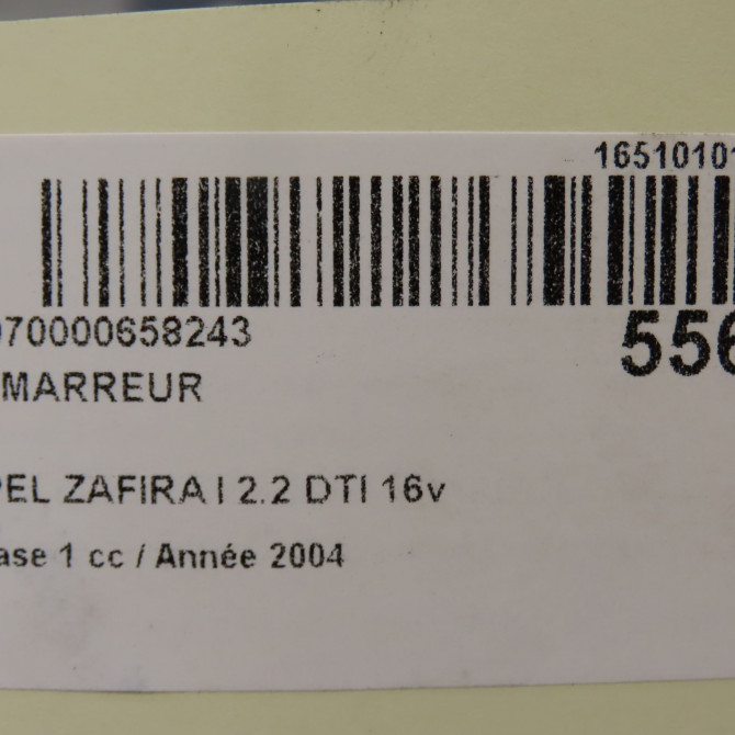 Démarreur occasion OPEL ZAFIRA I Phase 1 03-1999->07-2005 2.2 DTI 16v 125ch 93176034 7