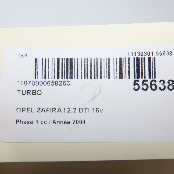 Turbo occasion OPEL ZAFIRA I Phase 1 03-1999->07-2005 2.2 DTI 16v 125ch 24445061 5
