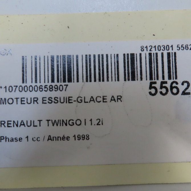 Moteur essuie-glace arrière occasion RENAULT TWINGO I Phase 1 04-1993->08-1998 1.2i 60ch 7700832590 6