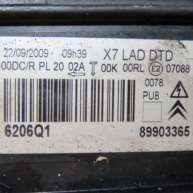 Phare droit occasion CITROEN C5 II Phase 1 04-1995->04-1999 2.0 HDI 140ch 6206Q1 5