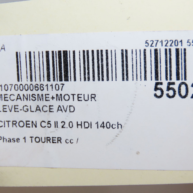 Mecanisme + moteur lève-glace avant droit occasion CITROEN C5 II Phase 1 04-1995->04-1999 2.0 HDI 140ch 1690891380 8