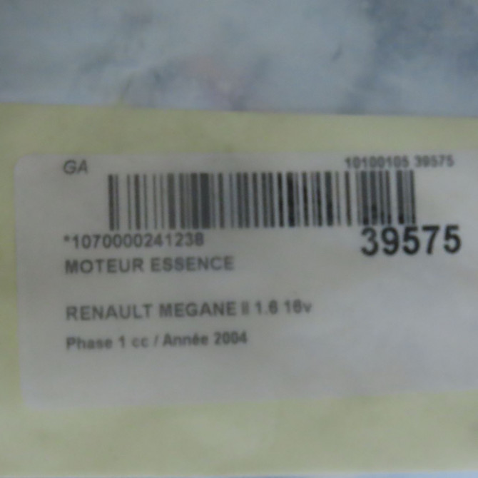 Moteur essence occasion RENAULT MEGANE II Phase 1 09-2003->12-2005 1.6 16v 7701476946 6