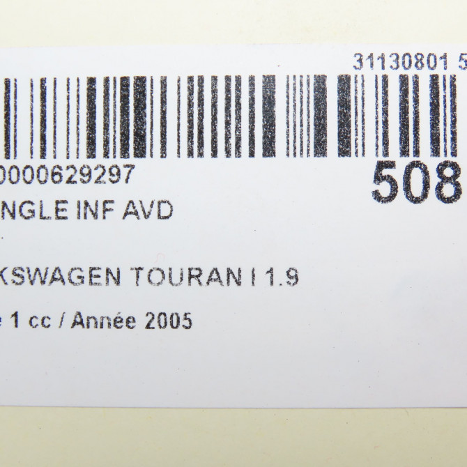 Triangle inf avd occasion VOLKSWAGEN TOURAN I Phase 1 03-2003->12-2006 1.9 TDI 105ch 1K0407152AC 5