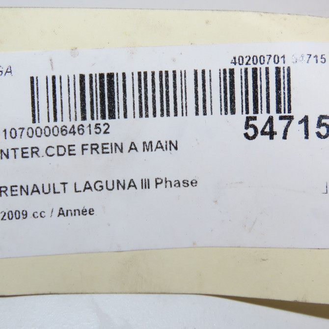 Interrupteur commande de frein a main occasion RENAULT LAGUNA III Phase 1 COUPE 08-2008->03-2013 6